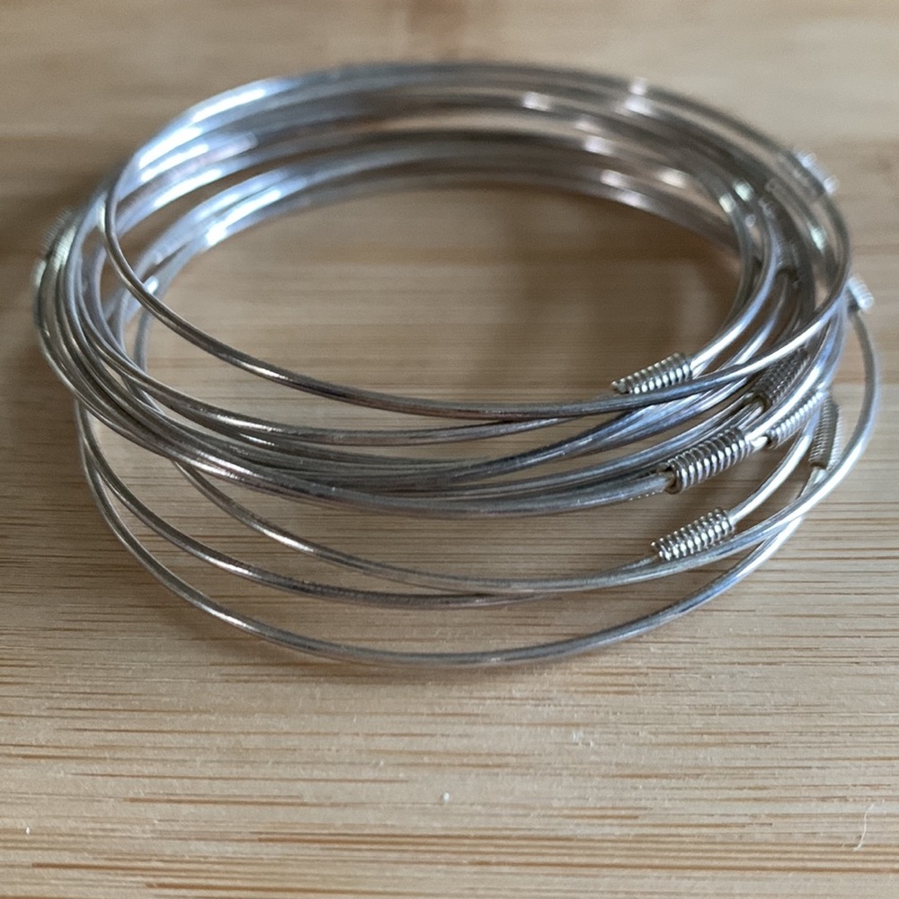 Set of Silver Toned Bangle Bracelets-Like New!